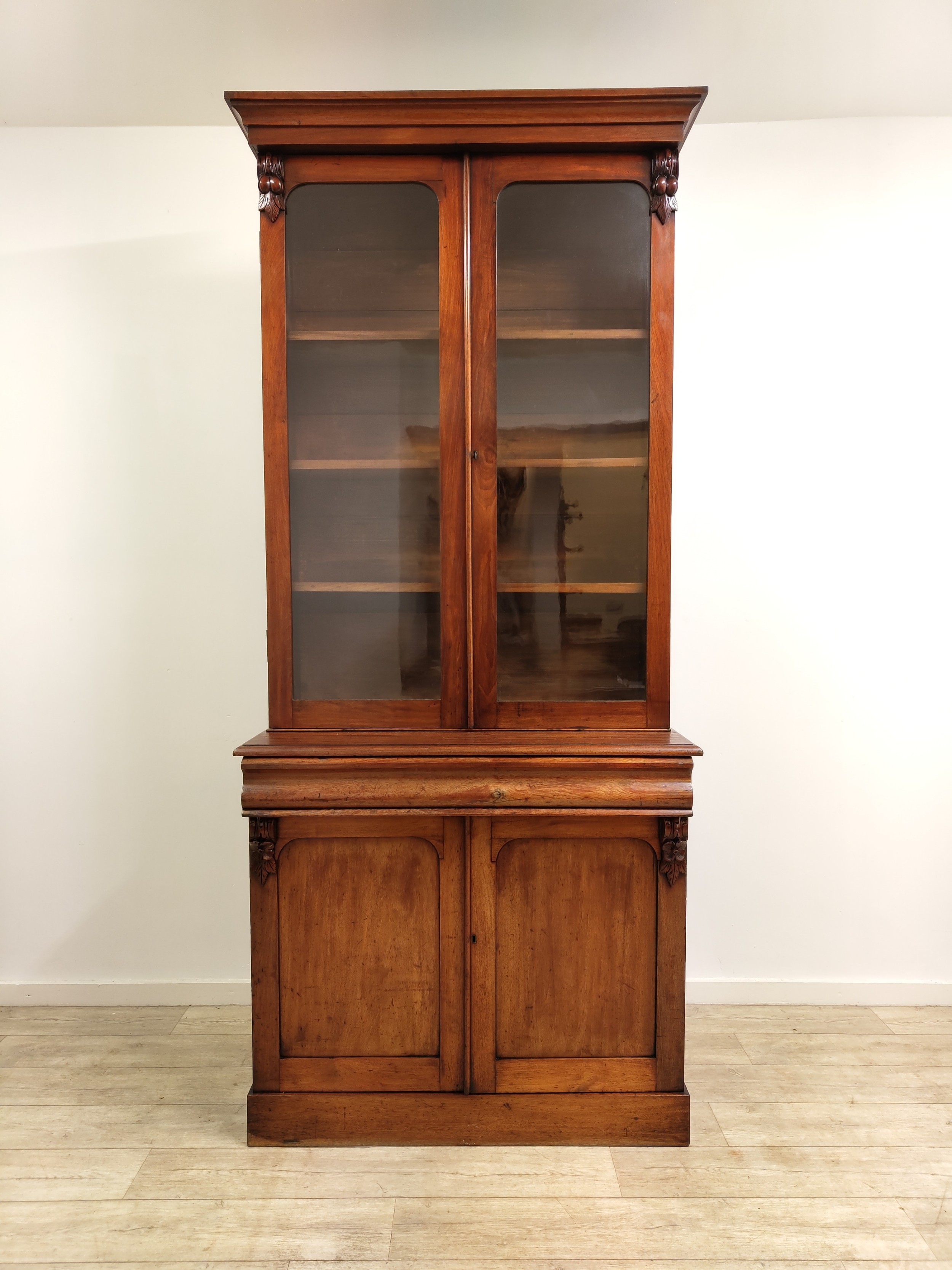 Photo inspiration: Antique Victorian Glass Fronted Bookcase On Cupboard Photo Inspiration