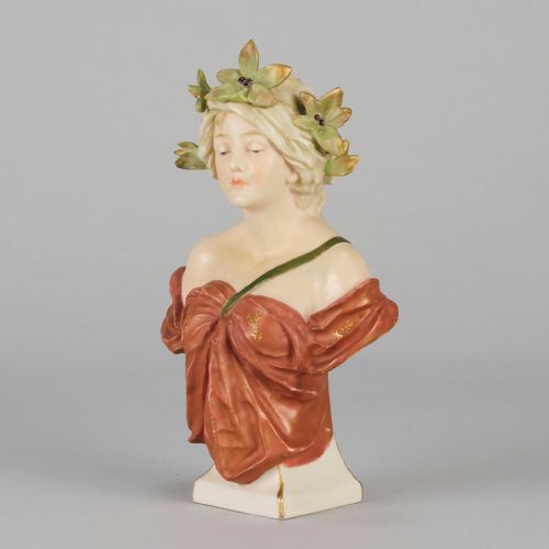 LATE 19TH CENTURY CERAMIC BUST ENTITLED MEDITATION BY ERNST WAHLISS - ADDITIONAL PHOTO 8