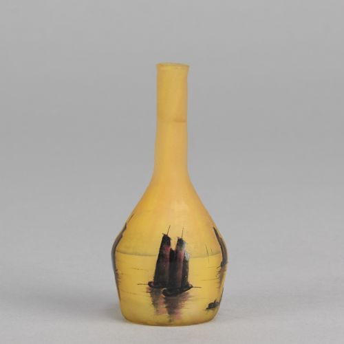 EARLY 20TH CENTURY ART NOUVEAU GLASS MINIATURE BOATING VASE BY DAUM FRRES - ADDITIONAL PHOTO 1