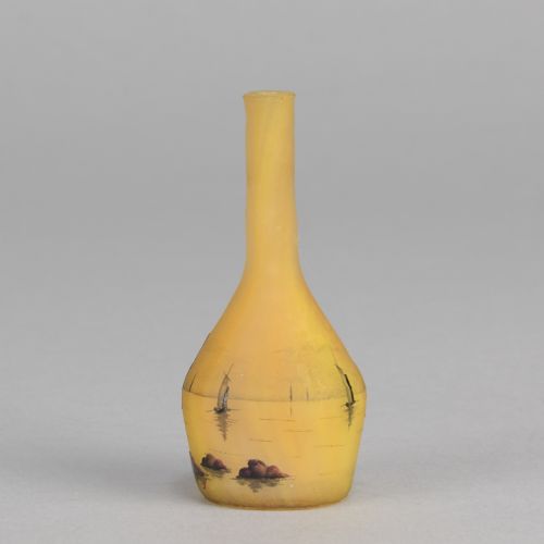 EARLY 20TH CENTURY ART NOUVEAU GLASS MINIATURE BOATING VASE BY DAUM FRRES - ADDITIONAL PHOTO 5