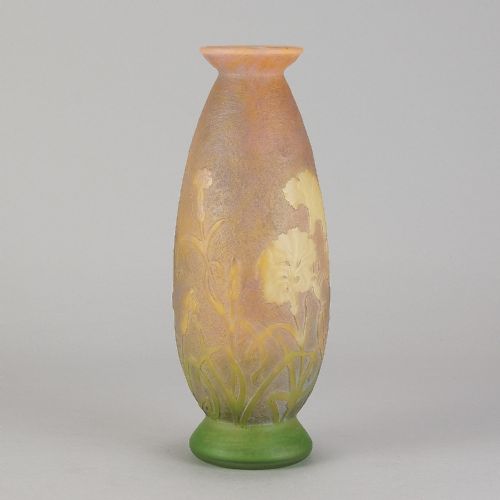 EARLY 20TH CENTURY ART NOUVEAU CAMEO FLORAL VASE BY DAUM FRRES - ADDITIONAL PHOTO 5