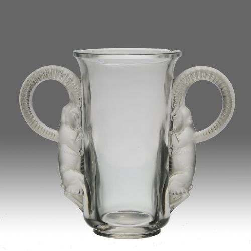 EARLY 20TH CENTURY ART DECO CLEAR GLASS THIBET VASE BY REN LALIQUE