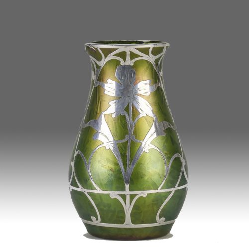 EARLY 20TH CENTURY ART NOUVEAU SILVERED PHNOMEN VASE BY LOETZ WITWE - ADDITIONAL PHOTO 1