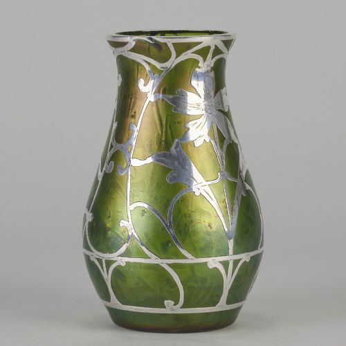 EARLY 20TH CENTURY ART NOUVEAU SILVERED PHNOMEN VASE BY LOETZ WITWE - ADDITIONAL PHOTO 2