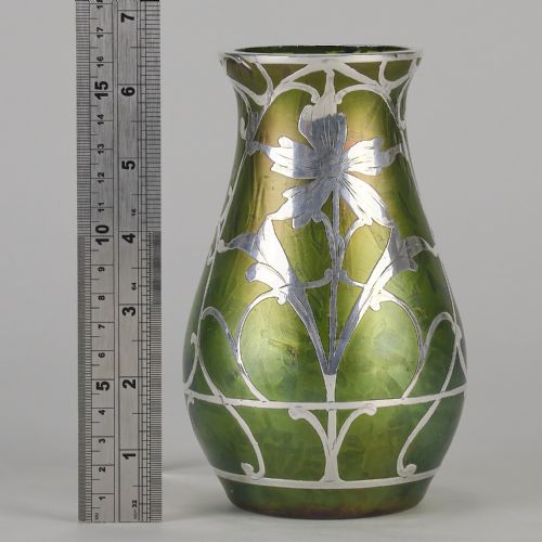 EARLY 20TH CENTURY ART NOUVEAU SILVERED PHNOMEN VASE BY LOETZ WITWE - ADDITIONAL PHOTO 12