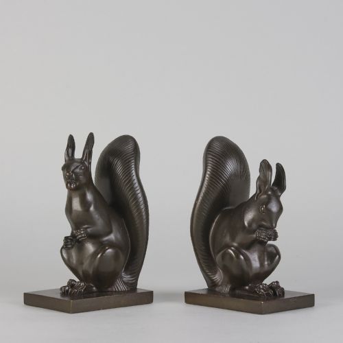 

Early 20th Century Austrian "Bronze Squirrel Bookends" by Franz Gruber