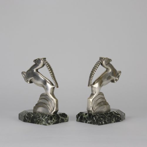 EARLY 20TH CENTURY ART DECO BRONZE GAZELLE BOOKENDS BY A KELETY - ADDITIONAL PHOTO 8