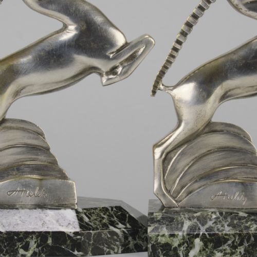 EARLY 20TH CENTURY ART DECO BRONZE GAZELLE BOOKENDS BY A KELETY - ADDITIONAL PHOTO 10