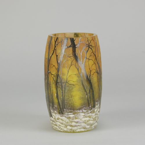 EARLY 20TH CENTURY CAMEO GLASS PAYSAGE DHIVER VASE BY DAUM FRERS - ADDITIONAL PHOTO 2