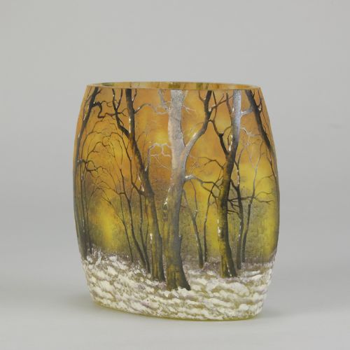 EARLY 20TH CENTURY CAMEO GLASS PAYSAGE DHIVER VASE BY DAUM FRERS - ADDITIONAL PHOTO 3