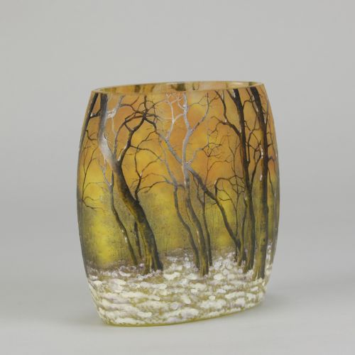 EARLY 20TH CENTURY CAMEO GLASS PAYSAGE DHIVER VASE BY DAUM FRERS - ADDITIONAL PHOTO 5