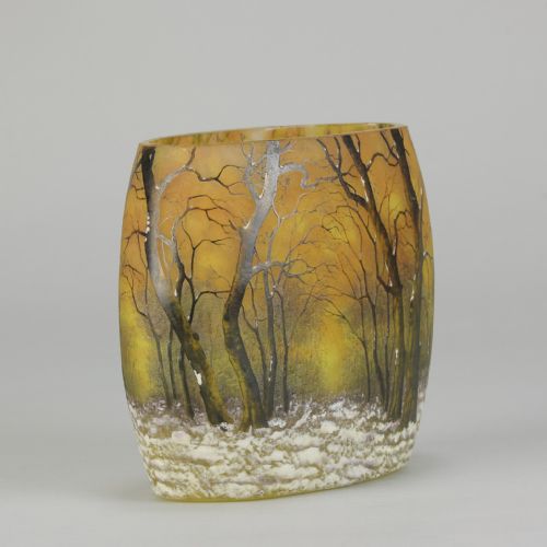 EARLY 20TH CENTURY CAMEO GLASS PAYSAGE DHIVER VASE BY DAUM FRERS - ADDITIONAL PHOTO 6