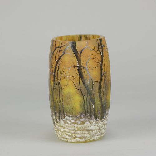 EARLY 20TH CENTURY CAMEO GLASS PAYSAGE DHIVER VASE BY DAUM FRERS - ADDITIONAL PHOTO 7