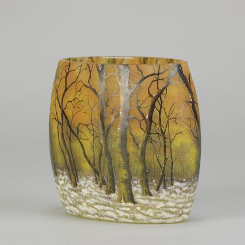 EARLY 20TH CENTURY CAMEO GLASS PAYSAGE DHIVER VASE BY DAUM FRERS - ADDITIONAL PHOTO 8
