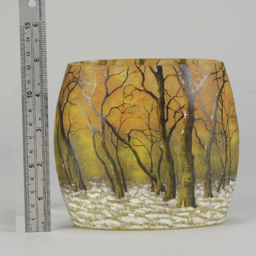 EARLY 20TH CENTURY CAMEO GLASS PAYSAGE DHIVER VASE BY DAUM FRERS - ADDITIONAL PHOTO 9