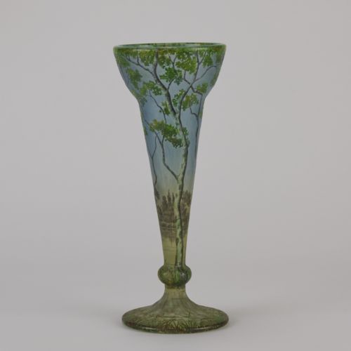 EARLY 20TH CENTURY CAMEO GLASS PAYSAGE VASE BY DAUM FRRES - ADDITIONAL PHOTO 5