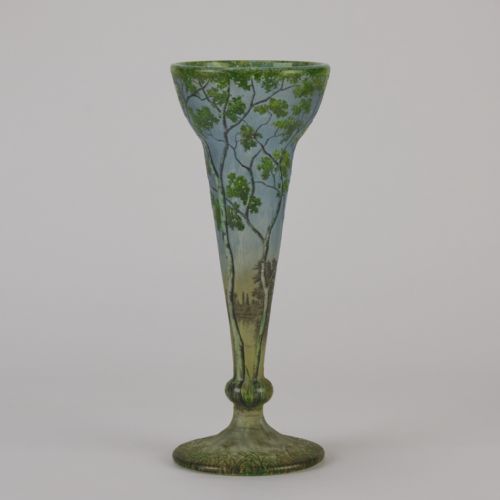 EARLY 20TH CENTURY CAMEO GLASS PAYSAGE VASE BY DAUM FRRES - ADDITIONAL PHOTO 8