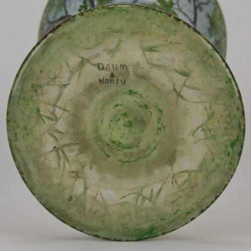 EARLY 20TH CENTURY CAMEO GLASS PAYSAGE VASE BY DAUM FRRES - ADDITIONAL PHOTO 12