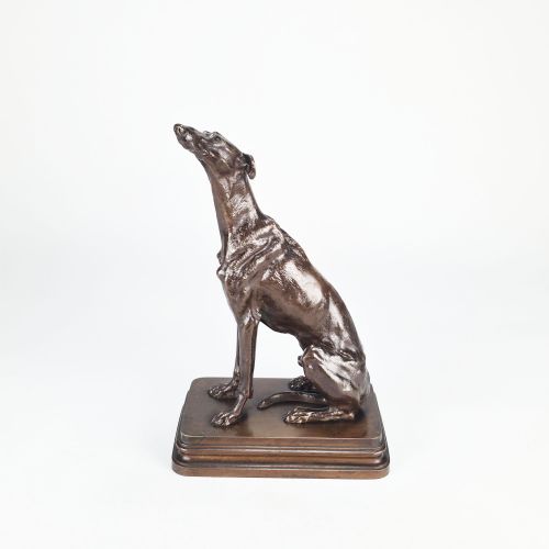 LATE 19TH CENTURY ANIMALIER BRONZE ENTITLED LVRIER ASSIS BY ALFRED DUBUCAND - ADDITIONAL PHOTO 1