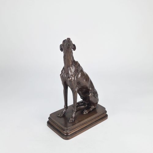 LATE 19TH CENTURY ANIMALIER BRONZE ENTITLED LVRIER ASSIS BY ALFRED DUBUCAND - ADDITIONAL PHOTO 2