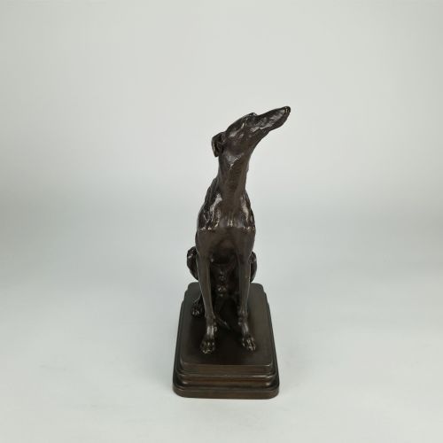 LATE 19TH CENTURY ANIMALIER BRONZE ENTITLED LVRIER ASSIS BY ALFRED DUBUCAND - ADDITIONAL PHOTO 3