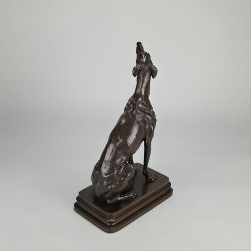 LATE 19TH CENTURY ANIMALIER BRONZE ENTITLED LVRIER ASSIS BY ALFRED DUBUCAND - ADDITIONAL PHOTO 4