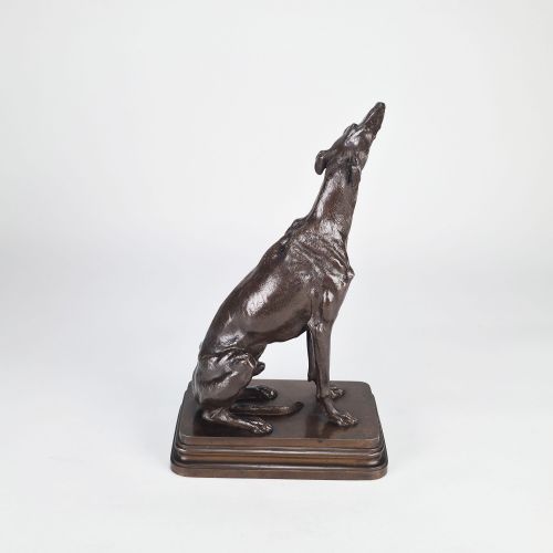 LATE 19TH CENTURY ANIMALIER BRONZE ENTITLED LVRIER ASSIS BY ALFRED DUBUCAND - ADDITIONAL PHOTO 6