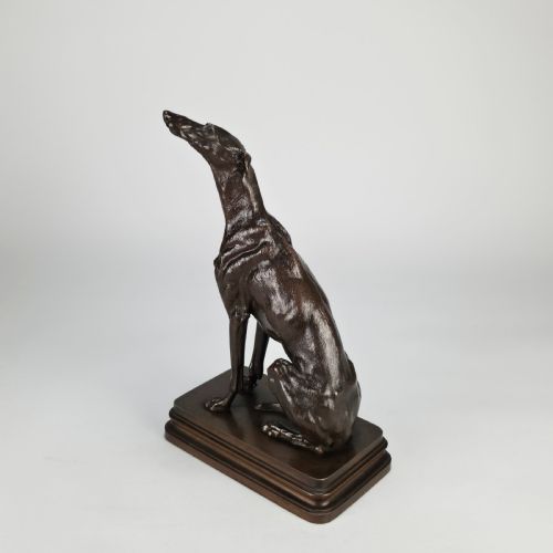 LATE 19TH CENTURY ANIMALIER BRONZE ENTITLED LVRIER ASSIS BY ALFRED DUBUCAND - ADDITIONAL PHOTO 8