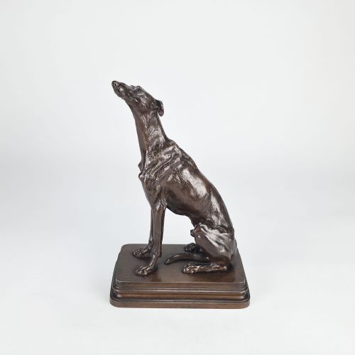 LATE 19TH CENTURY ANIMALIER BRONZE ENTITLED LVRIER ASSIS BY ALFRED DUBUCAND - ADDITIONAL PHOTO 9