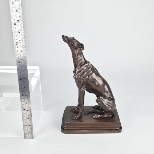 LATE 19TH CENTURY ANIMALIER BRONZE ENTITLED LVRIER ASSIS BY ALFRED DUBUCAND - ADDITIONAL PHOTO 10