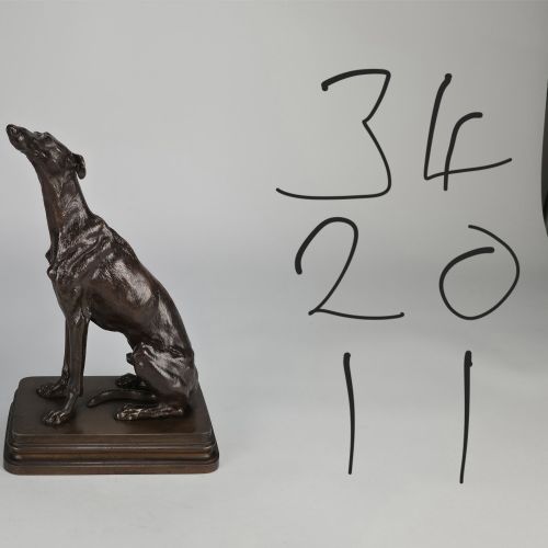 LATE 19TH CENTURY ANIMALIER BRONZE ENTITLED LVRIER ASSIS BY ALFRED DUBUCAND - ADDITIONAL PHOTO 11