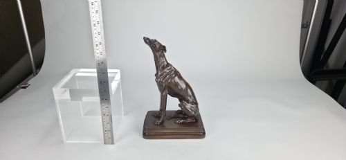 LATE 19TH CENTURY ANIMALIER BRONZE ENTITLED LVRIER ASSIS BY ALFRED DUBUCAND - ADDITIONAL PHOTO 12