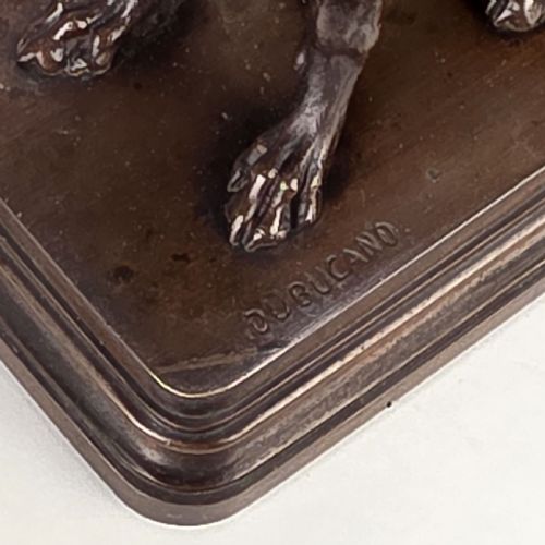 LATE 19TH CENTURY ANIMALIER BRONZE ENTITLED LVRIER ASSIS BY ALFRED DUBUCAND - ADDITIONAL PHOTO 13