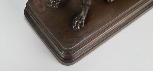 LATE 19TH CENTURY ANIMALIER BRONZE ENTITLED LVRIER ASSIS BY ALFRED DUBUCAND - ADDITIONAL PHOTO 15