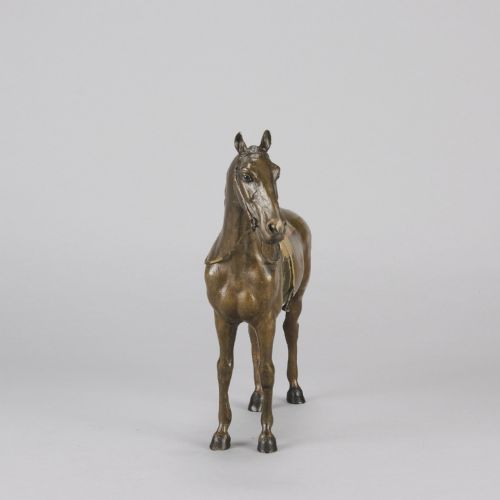 EARLY 20TH CENTURY COLDPAINTED AUSTRIAN BRONZE SADDLED HORSE BY FRANZ BERGMAN - ADDITIONAL PHOTO 3