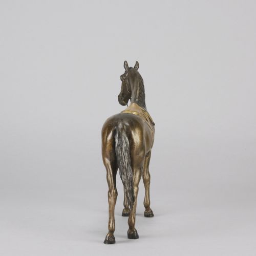 EARLY 20TH CENTURY COLDPAINTED AUSTRIAN BRONZE SADDLED HORSE BY FRANZ BERGMAN - ADDITIONAL PHOTO 7