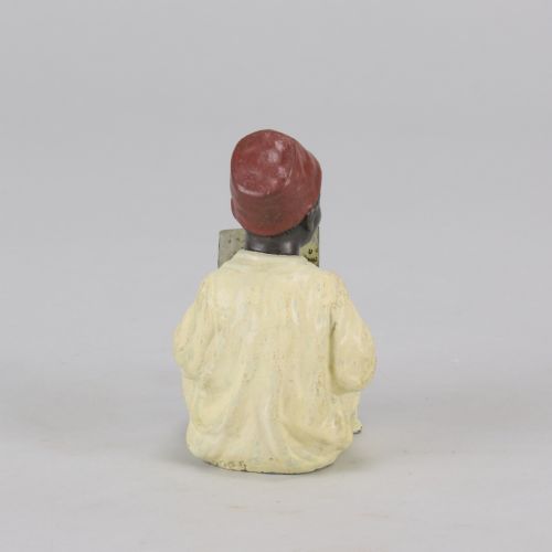 EARLY 20TH CENTURY COLDPAINTED BRONZE ENTITLED BOY READING BY FRANZ BERGMAN - ADDITIONAL PHOTO 4