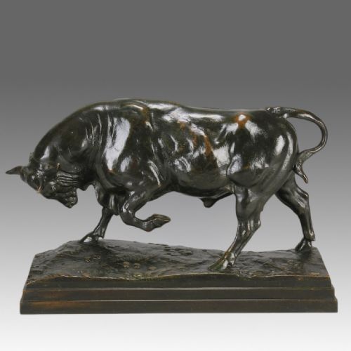 

Mid 19th Century Animalier Bronze "Taureau Debout" by Antoine Louis Barye