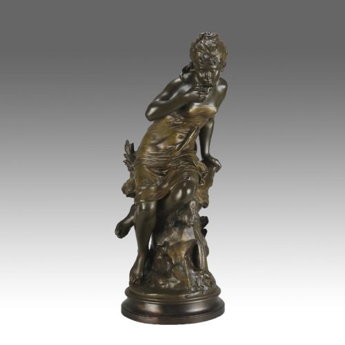 19th Century Art Nouveau Bronze Sculpture "The Spring" by Mathurin Moreau