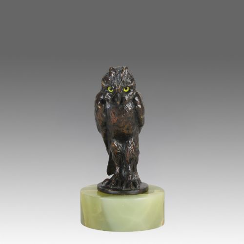 EARLY 20TH CENTURY COLD PAINTED VIENNA BRONZE WISE OWL