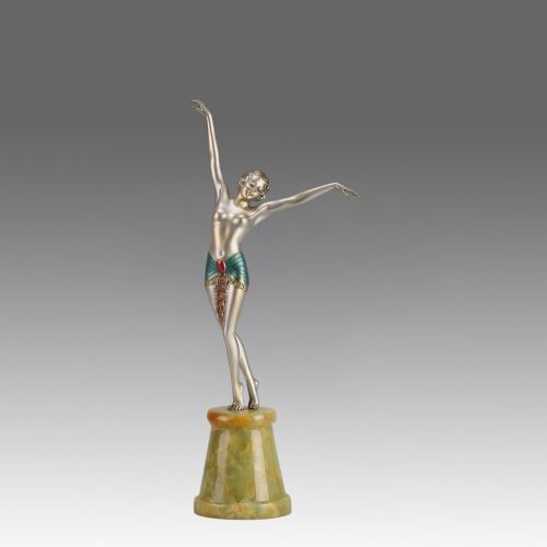 EARLY 20TH CENTURY COLDPAINTED BRONZE EGYPTIAN DANCER BY JOSEF LORENZL