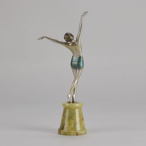 EARLY 20TH CENTURY COLDPAINTED BRONZE EGYPTIAN DANCER BY JOSEF LORENZL - ADDITIONAL PHOTO 2