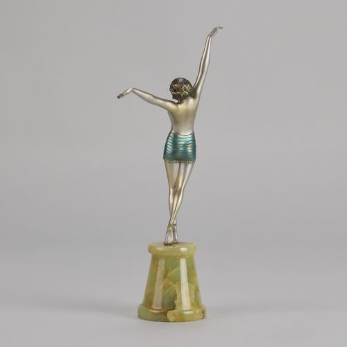 EARLY 20TH CENTURY COLDPAINTED BRONZE EGYPTIAN DANCER BY JOSEF LORENZL - ADDITIONAL PHOTO 3