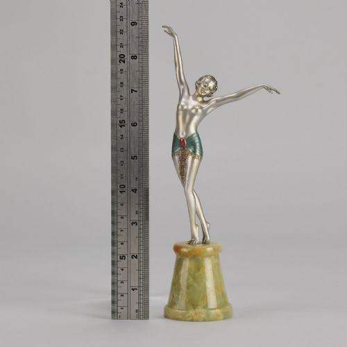 EARLY 20TH CENTURY COLDPAINTED BRONZE EGYPTIAN DANCER BY JOSEF LORENZL - ADDITIONAL PHOTO 7