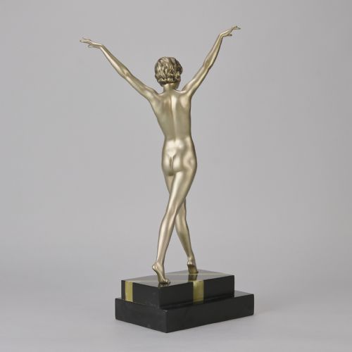 EARLY 20TH CENTURY COLDPAINTED BRONZE ENTITLED TANZERIN BY FERDINAND PREISS - ADDITIONAL PHOTO 2