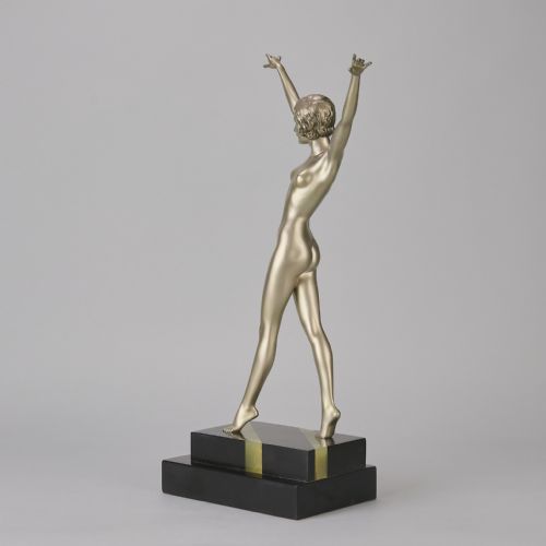 EARLY 20TH CENTURY COLDPAINTED BRONZE ENTITLED TANZERIN BY FERDINAND PREISS - ADDITIONAL PHOTO 4