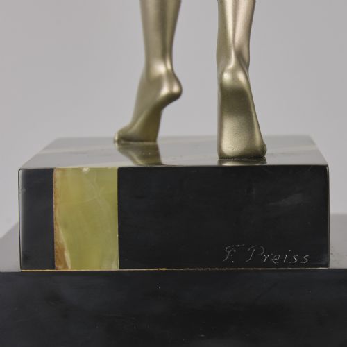EARLY 20TH CENTURY COLDPAINTED BRONZE ENTITLED TANZERIN BY FERDINAND PREISS - ADDITIONAL PHOTO 5