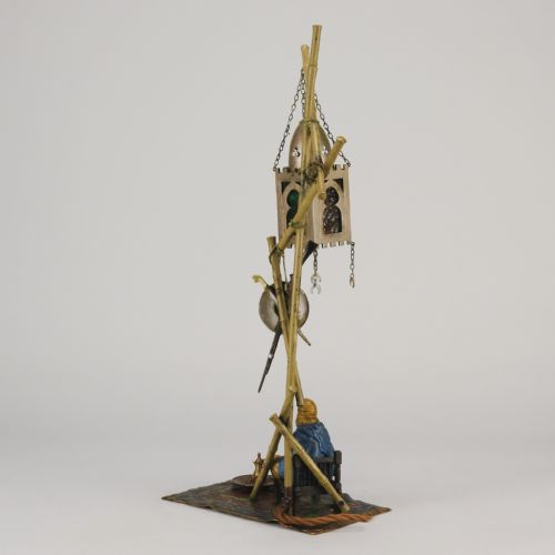 EARLY 20TH CENTURY COLDPAINTED BRONZE SEATED ARAB LAMP BY FRANZ BERGMAN