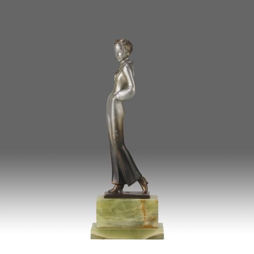 Early 20th Century Art Deco Bronze Entitled "Trouser Girl" by Josef Lorenzl