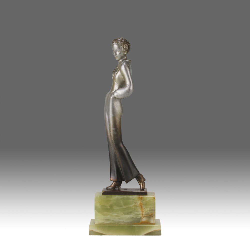 Early 20th Century Art Deco Bronze entitled "Trouser Girl" by Josef Lorenzl
